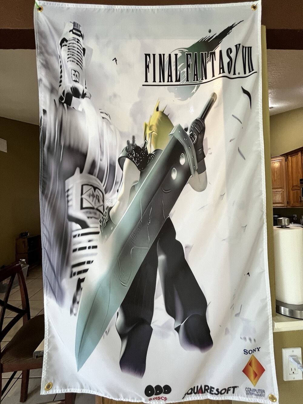 Final Fantasy VII 7 Sony PlayStation 1 PS1 PSO SquareSoft Flag Banner JRPG RPG